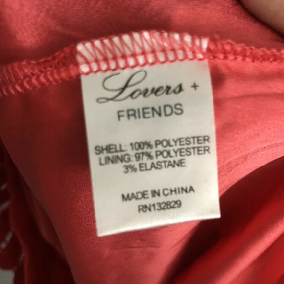 Lovers + Friends Caspian Mini Dress Small Coral - Picture 7 of 8